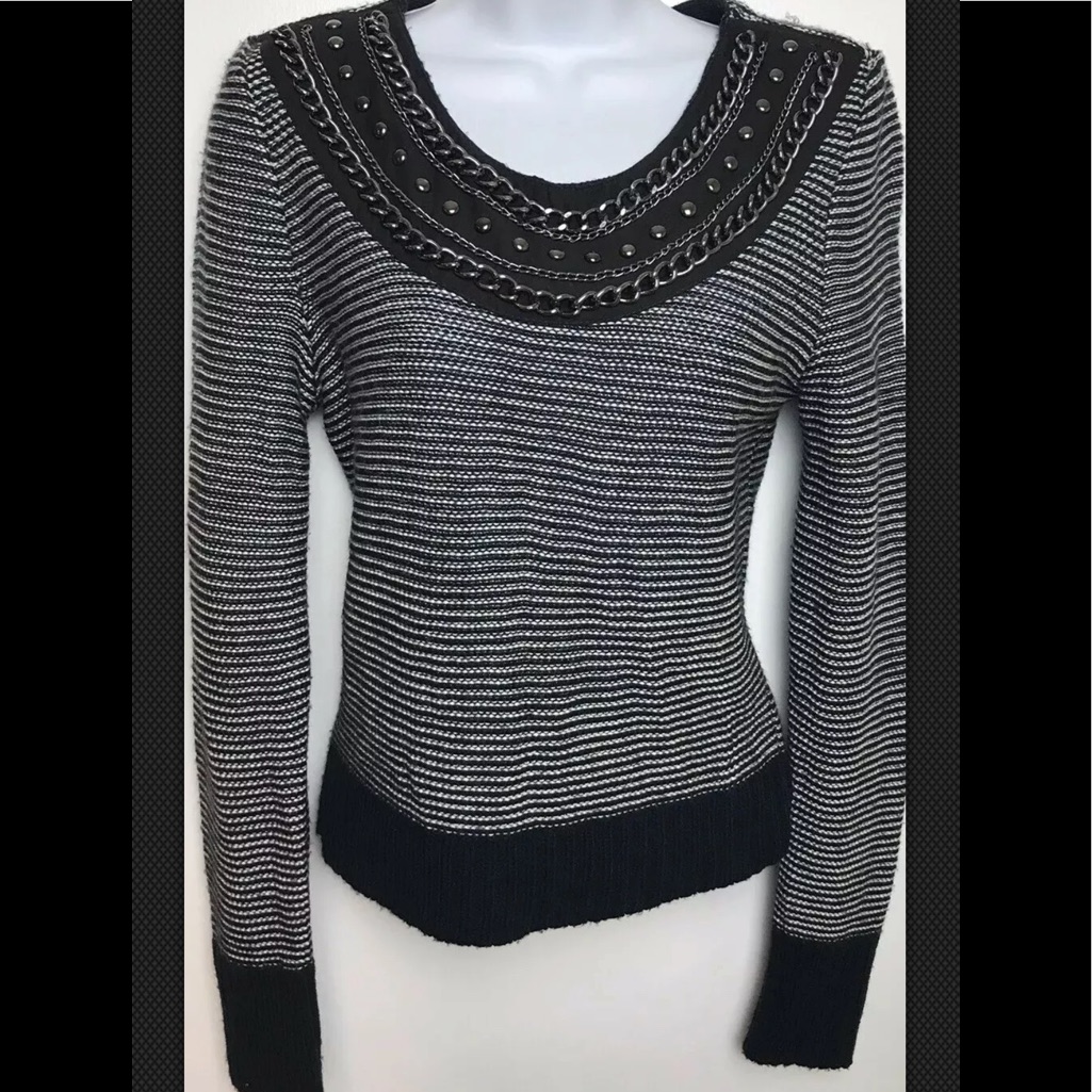 Topshop Sweater Embellished Chain Scoop